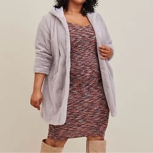 NWT Torrid purple faux fur coat